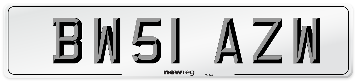 BW51 AZW Number Plate from New Reg